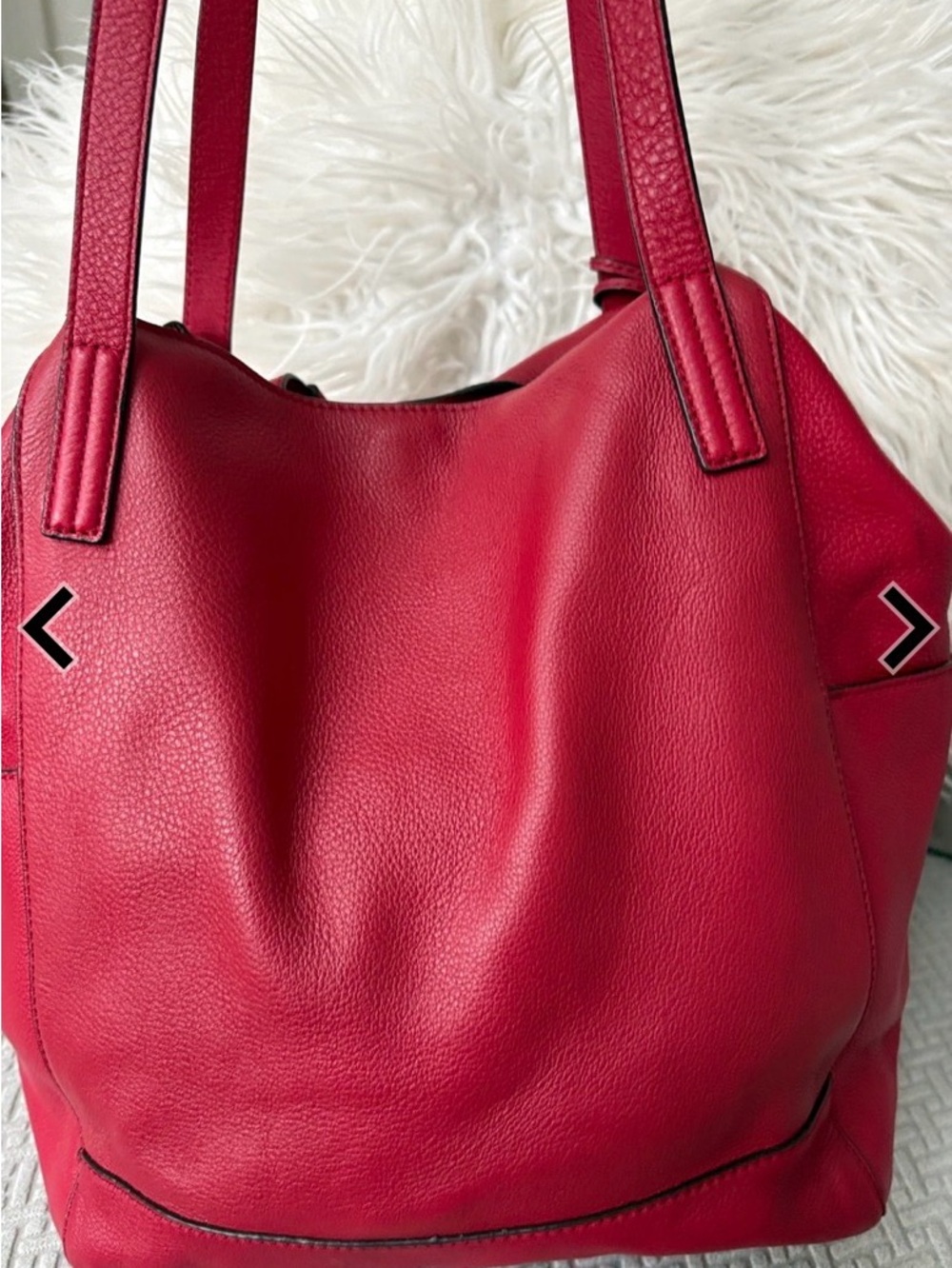 Michael Kors Crimson Leather Shoulder Bag with MK Charm - Picture 8 of 10